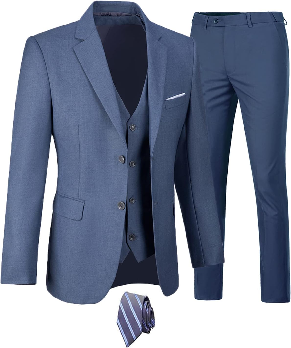 Furuyal Men's 3 Piece Slim Fit Suit Set for Weddings and Business