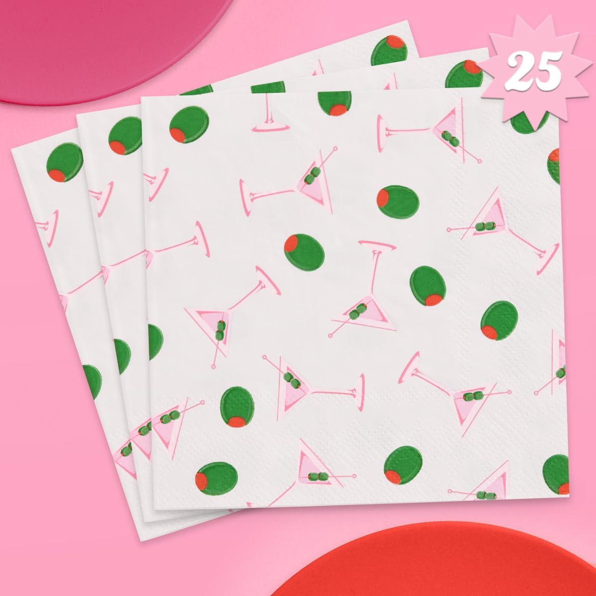 xo, Fetti 3-Ply Martini & Olive Napkins - Perfect Party Decor!
