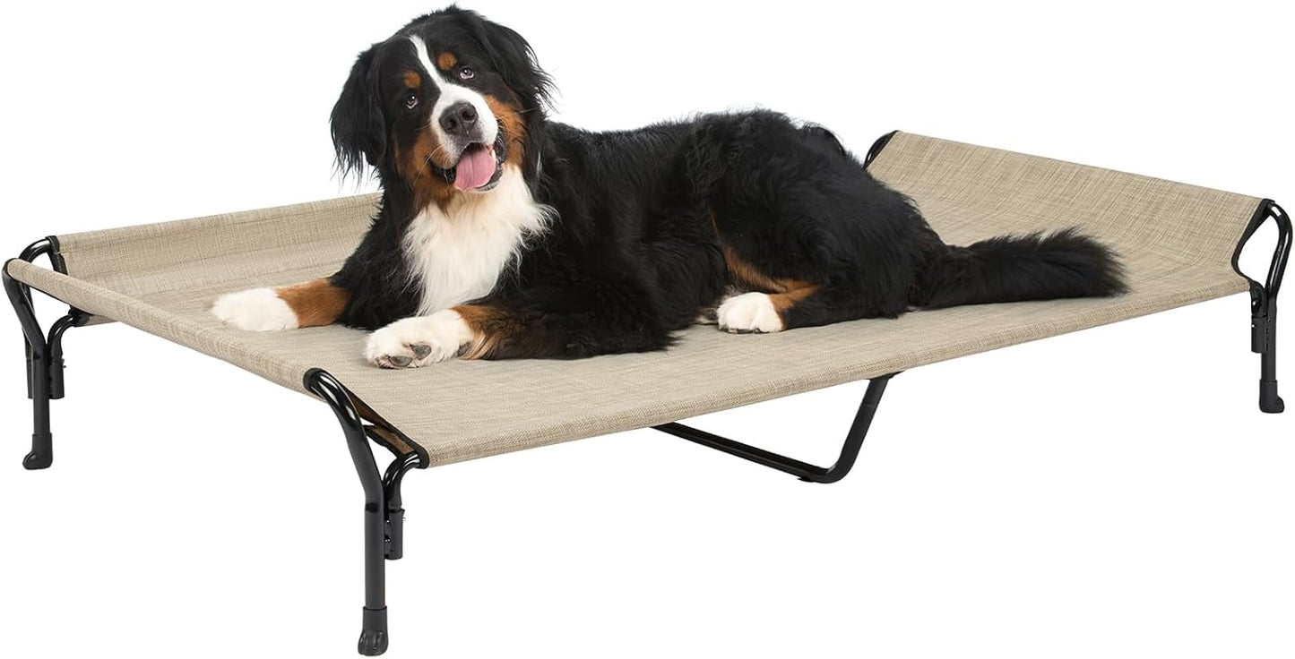 Veehoo Cooling Elevated Dog Bed for XXL Pets with Guardrails