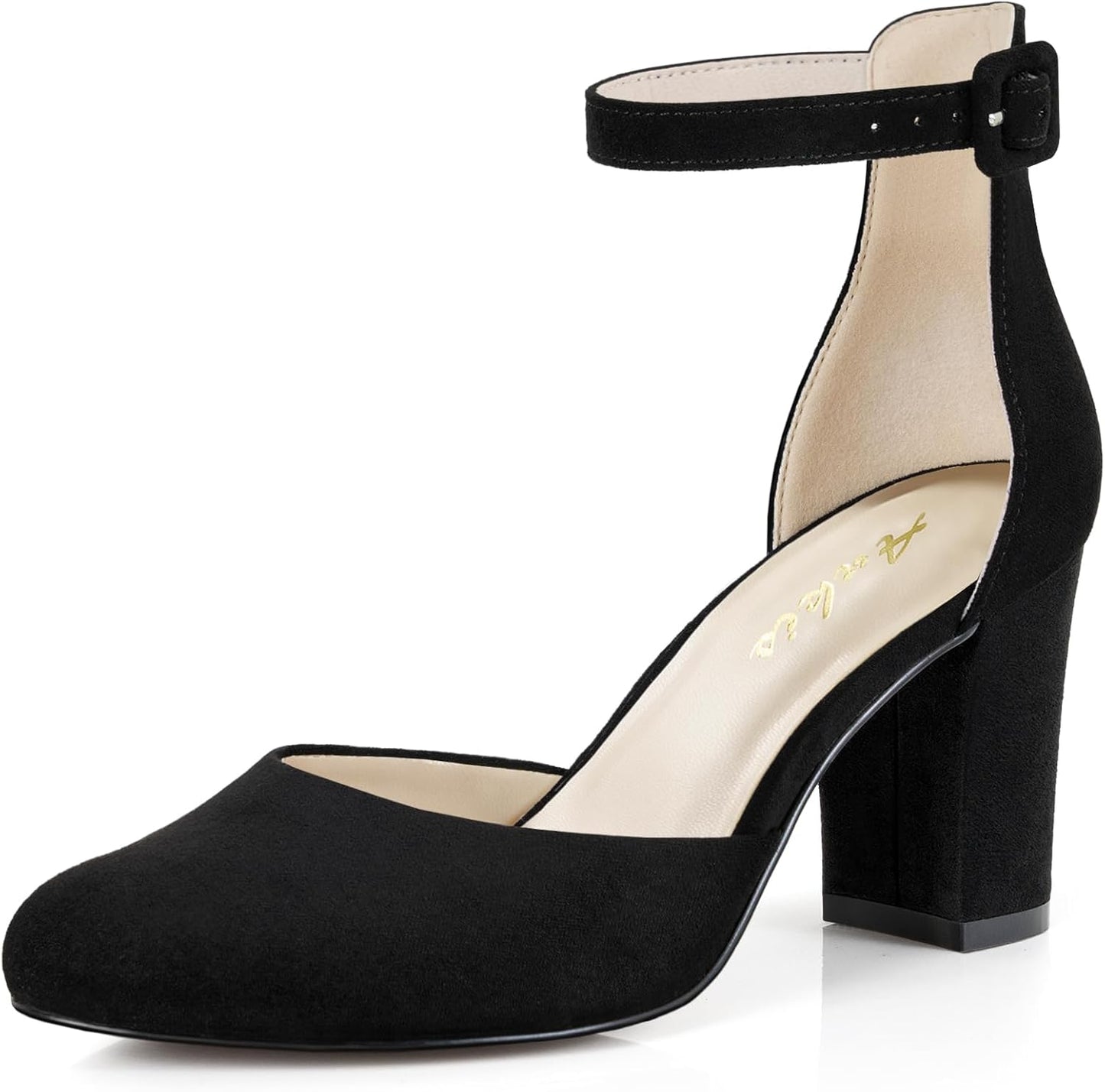 Ankis Closed Toe Heels for Women - Stylish Chunky Block Pumps
