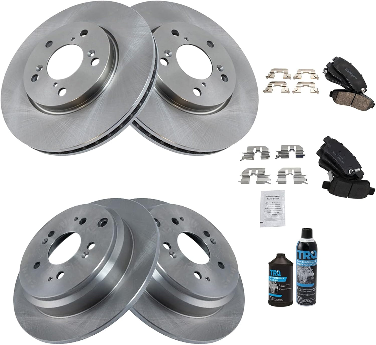 TRQ Brake Pad & Rotor Kit for 2005-2010 Honda Odyssey Vehicles