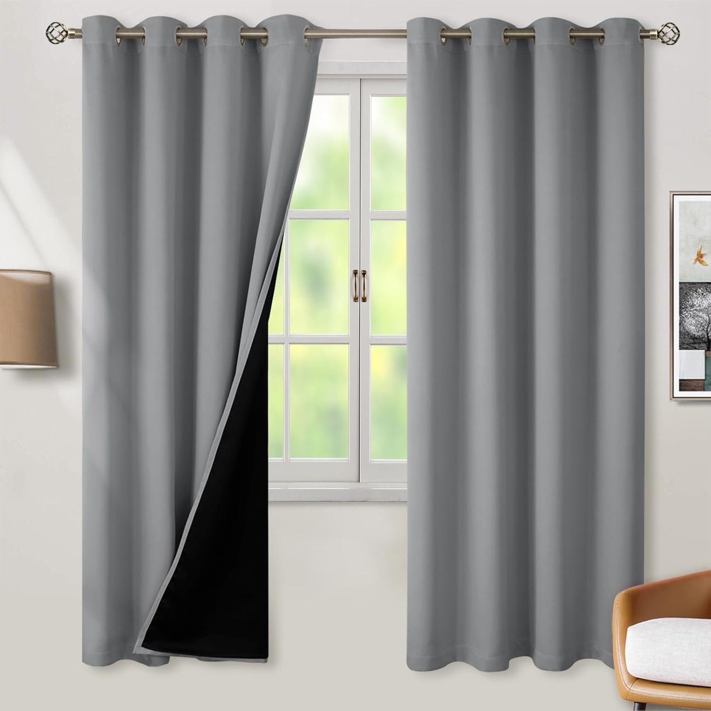 BGment Thermal Insulated Blackout Curtains for Total Light Blocking