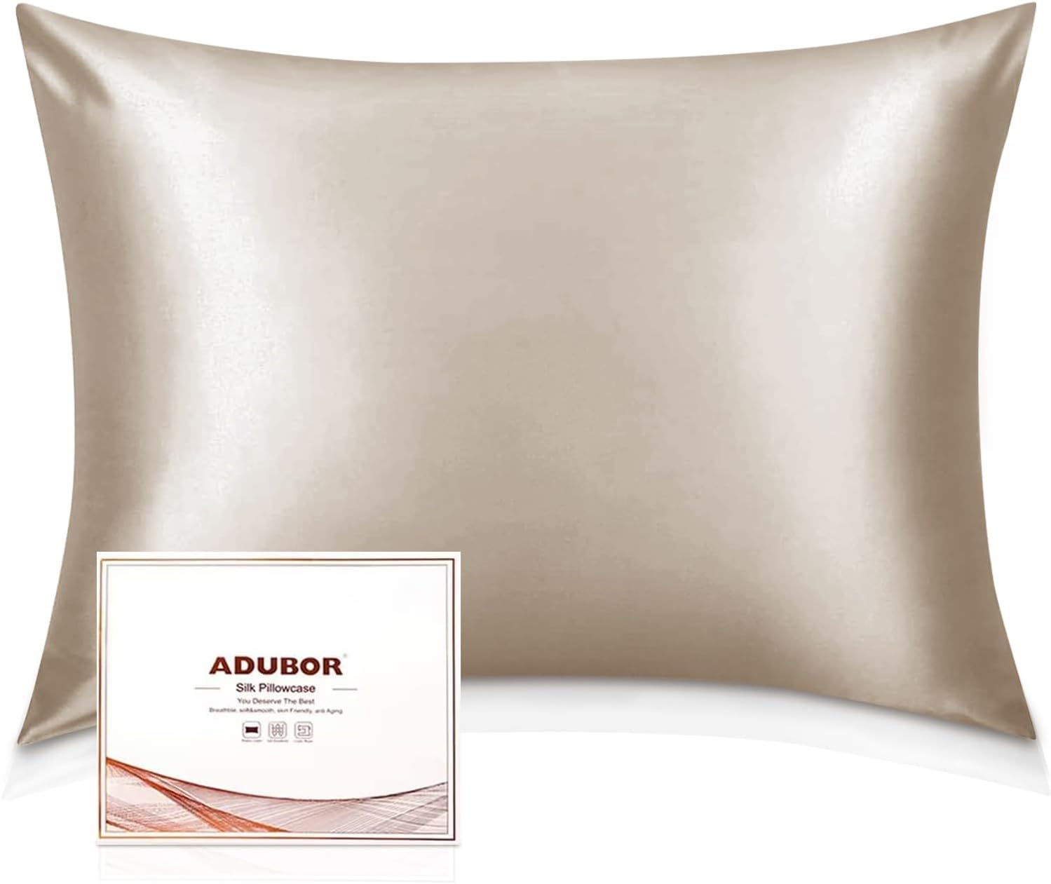 Adubor Silk Pillowcase 2 Pack for Hair and Skin Benefits