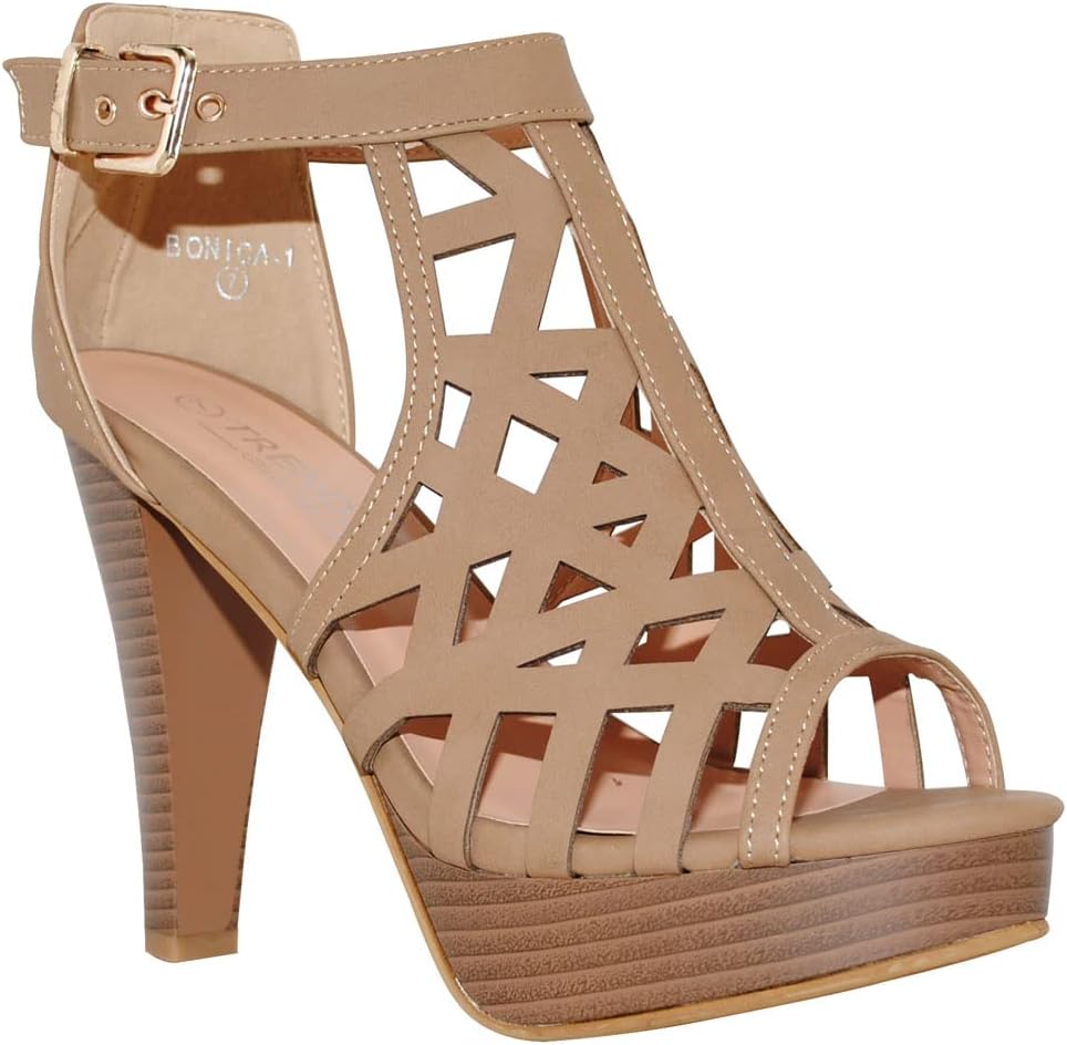 Open Toe Ankle Strap Sandal with Stacked Heel for Style