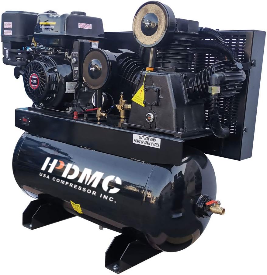 High Power Gas Air Compressor with Electric Start - Ideal for Workshops!