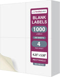 4-1/4 in x 5-1/2 in Rectangular Sticker Labels for Printer - Bulk