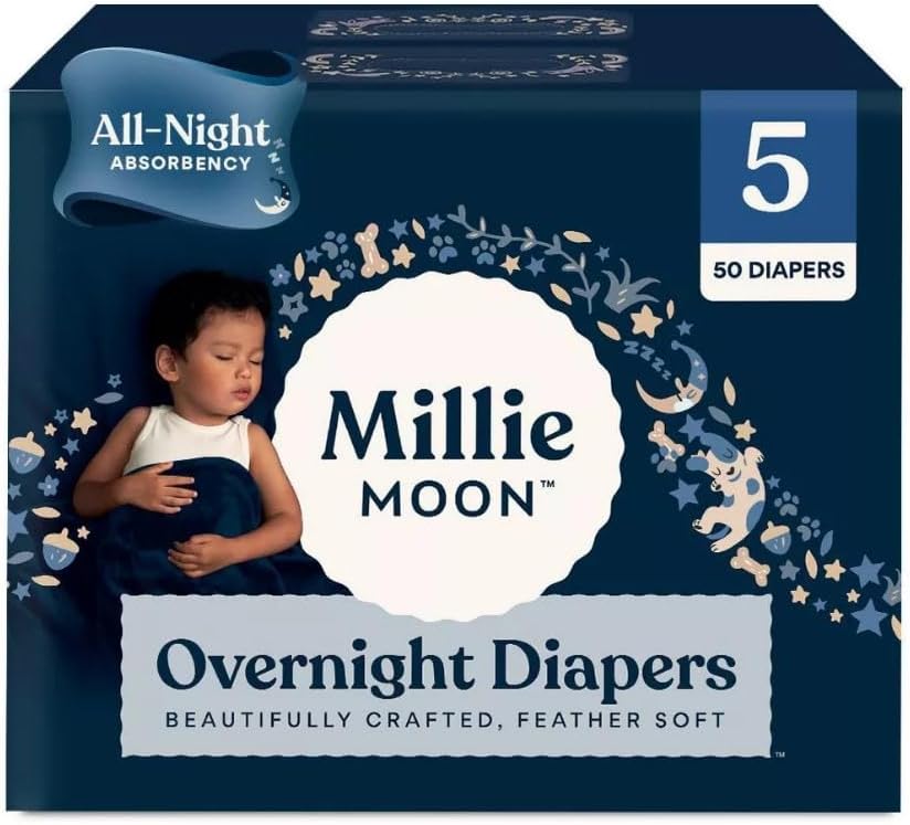 Millie Moon Overnight Diapers Size 5 for Nighttime Comfort