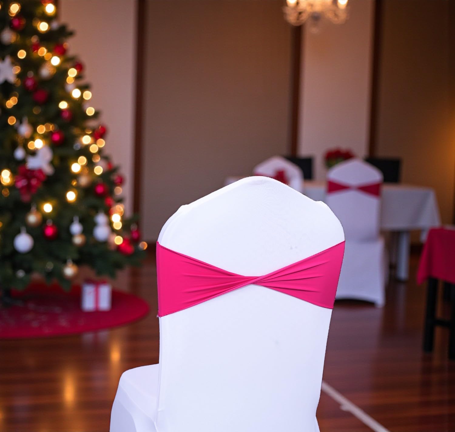 MDS Spandex Chair Sashes 75 Pack for Weddings and Parties
