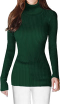 Turtleneck Ribbed Sweater for Women - Fitted Knit with Soft Viscose