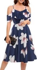 Off The Shoulder Cocktail Dress A-line Midi - Flattering Formal Fit