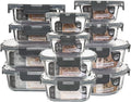 12 Pack Glass Storage Containers Transparent - Stackable Meal Prep Set