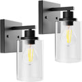 Wall Sconces Set of 2 Matte Black Vanity Lights for Bathroom - Modern