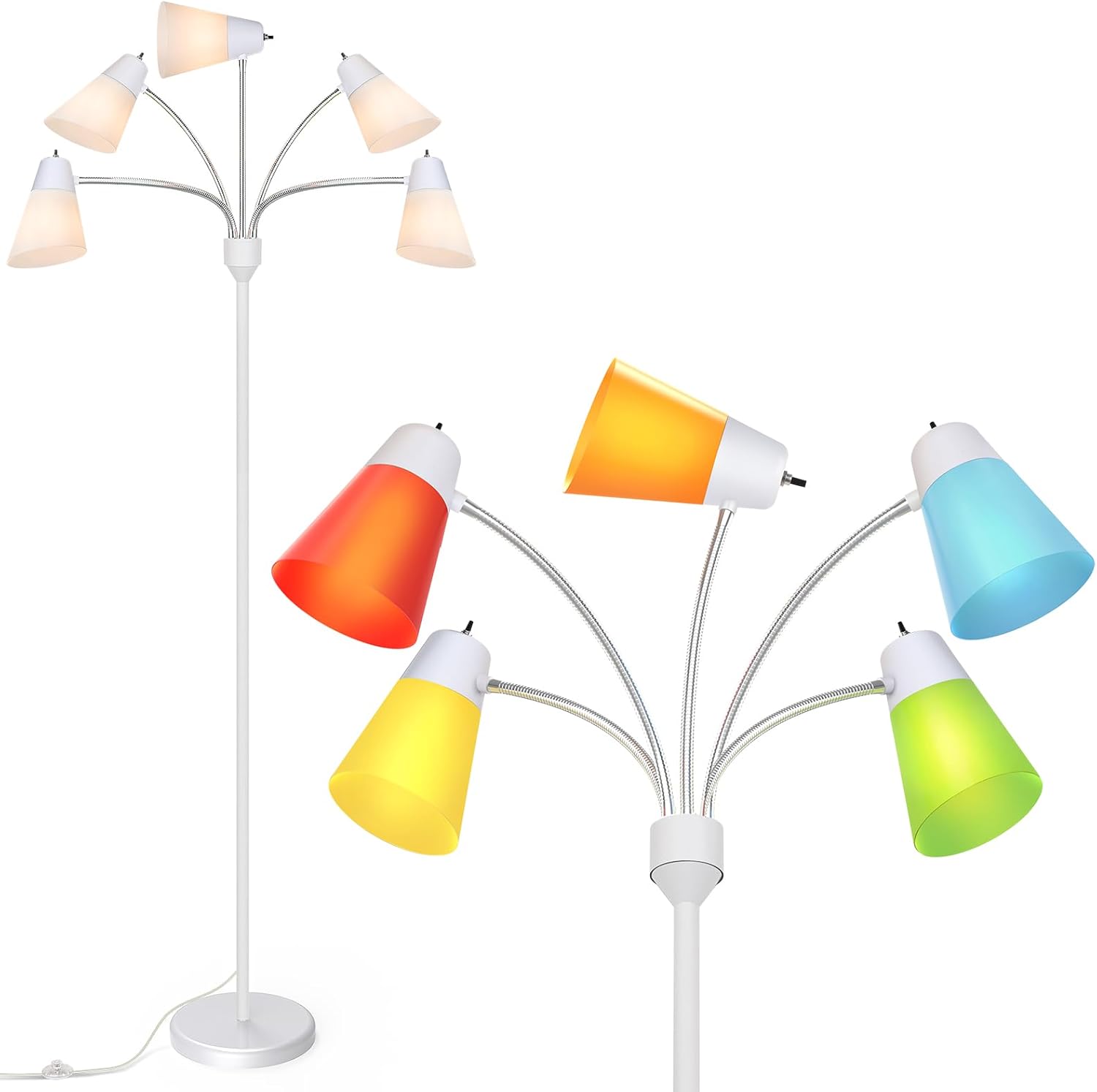 FOLKSMATE Floor Lamp with Adjustable Gooseneck for Any Room
