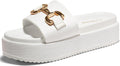 Coutgo Women's Raffia Platform Espadrille Sandals for Trendy Comfort