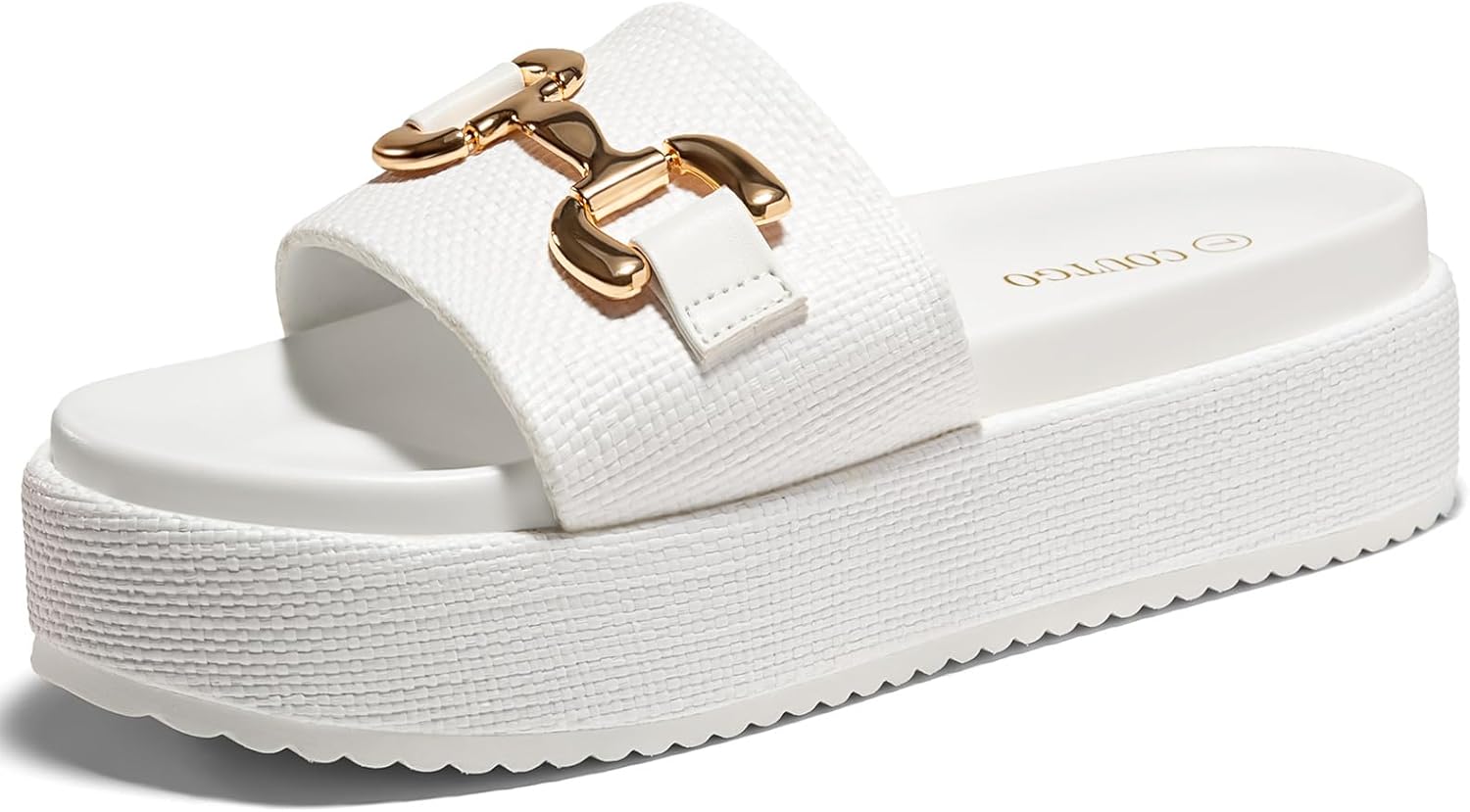 Coutgo Womens Platform Sandals: Stylish Raffia Espadrilles