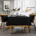 Velvet Tablecloth Luxurious Black Rectangle 60x120in - Gold Tassels