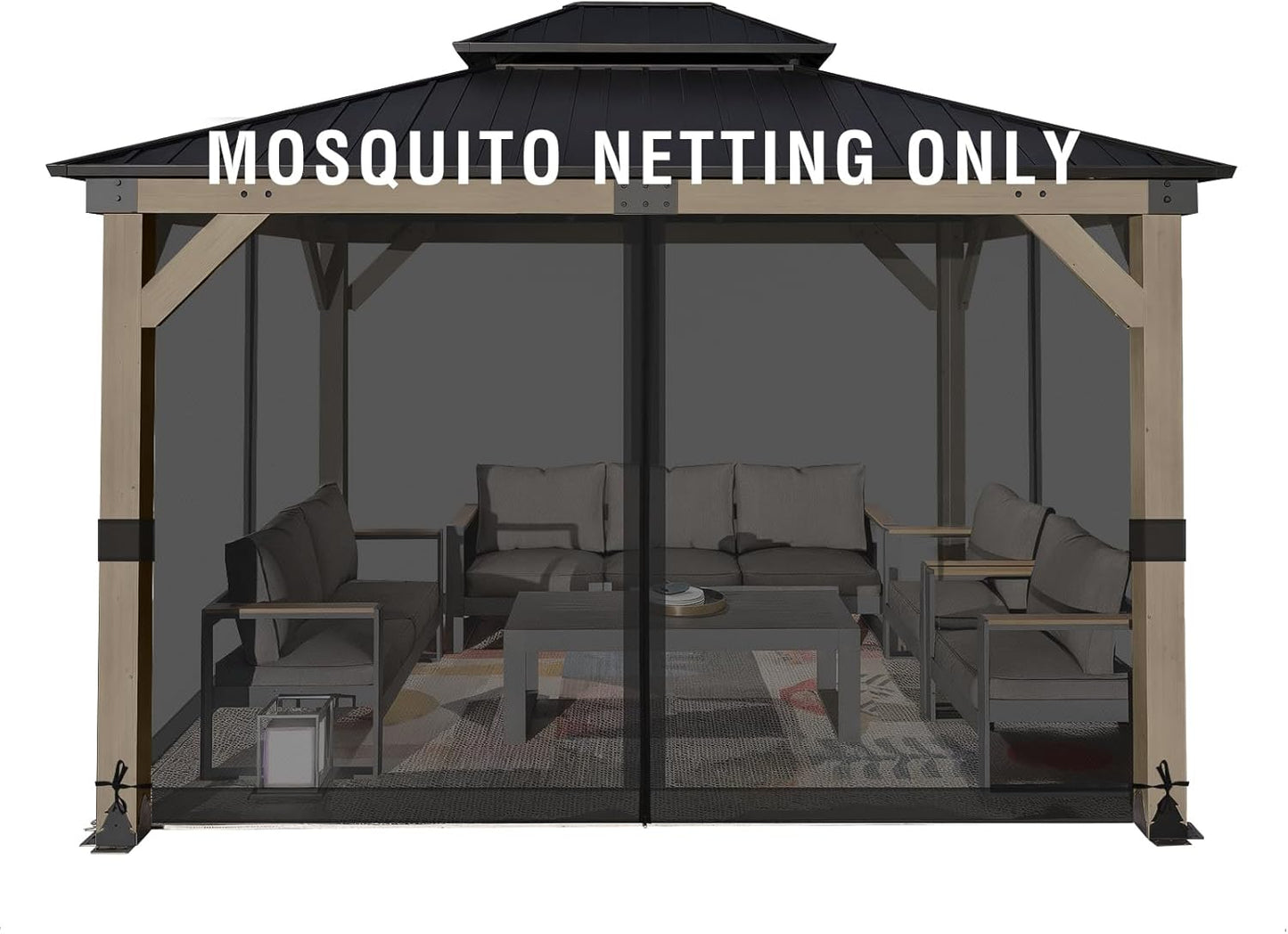 Aoodor 12x14 ft Gazebo Mosquito Netting for Outdoor Spaces