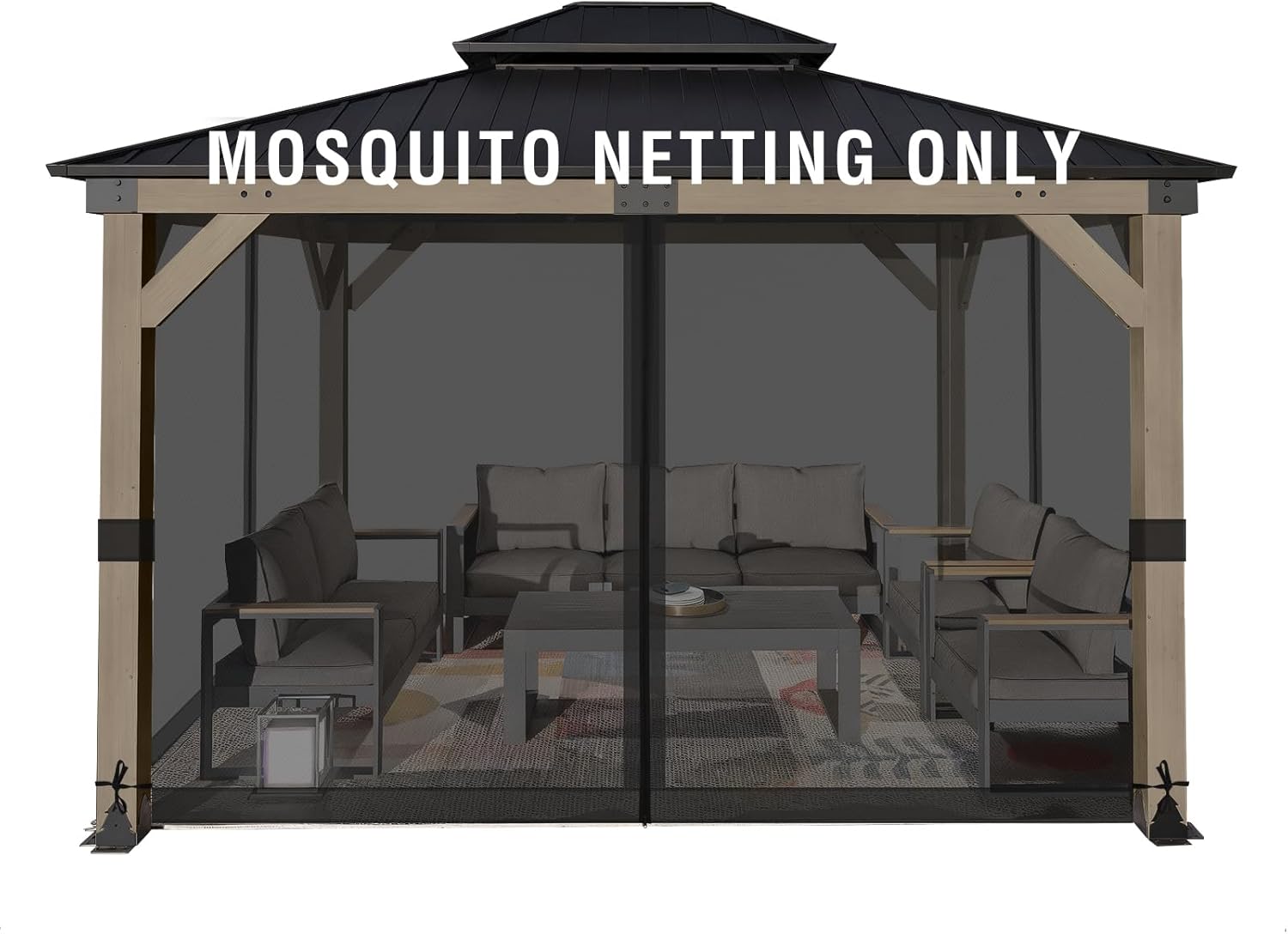 Aoodor 12x14 ft Gazebo Mosquito Netting for Outdoor Spaces