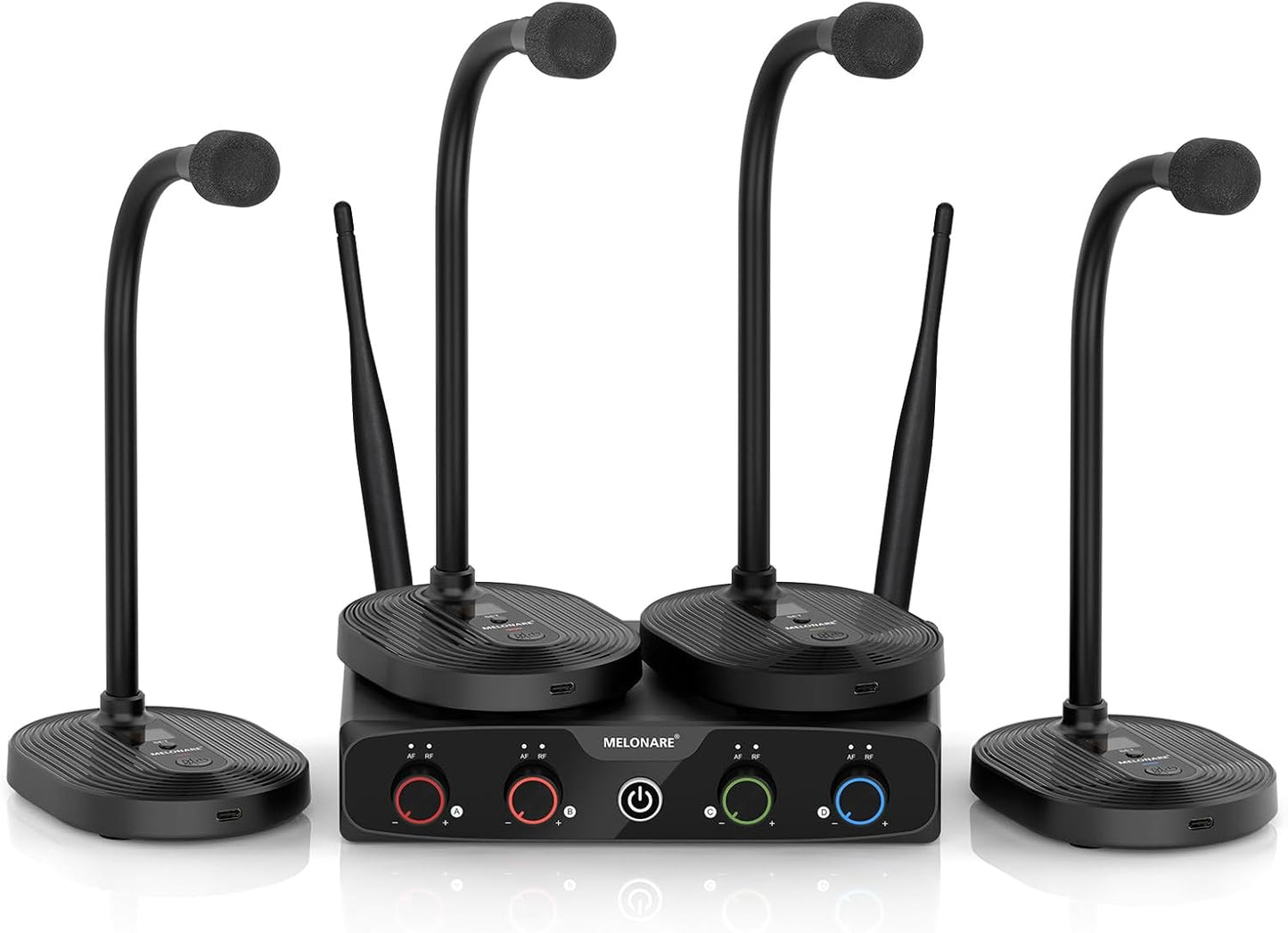 4-Channel Wireless Conference Microphone System for Clear Audio