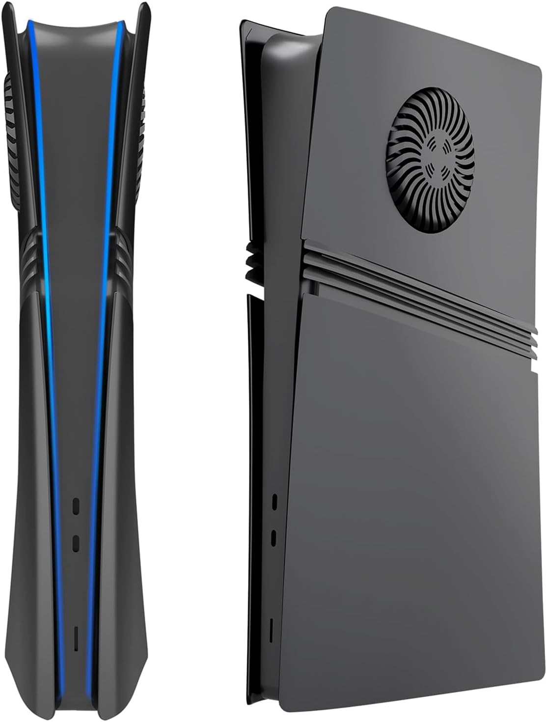 Black Faceplates for PS5 Pro Digital Edition Console with Vents