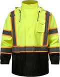 High Vis Rain Jacket SKSAFETY Reflective Waterproof Raincoat - Night