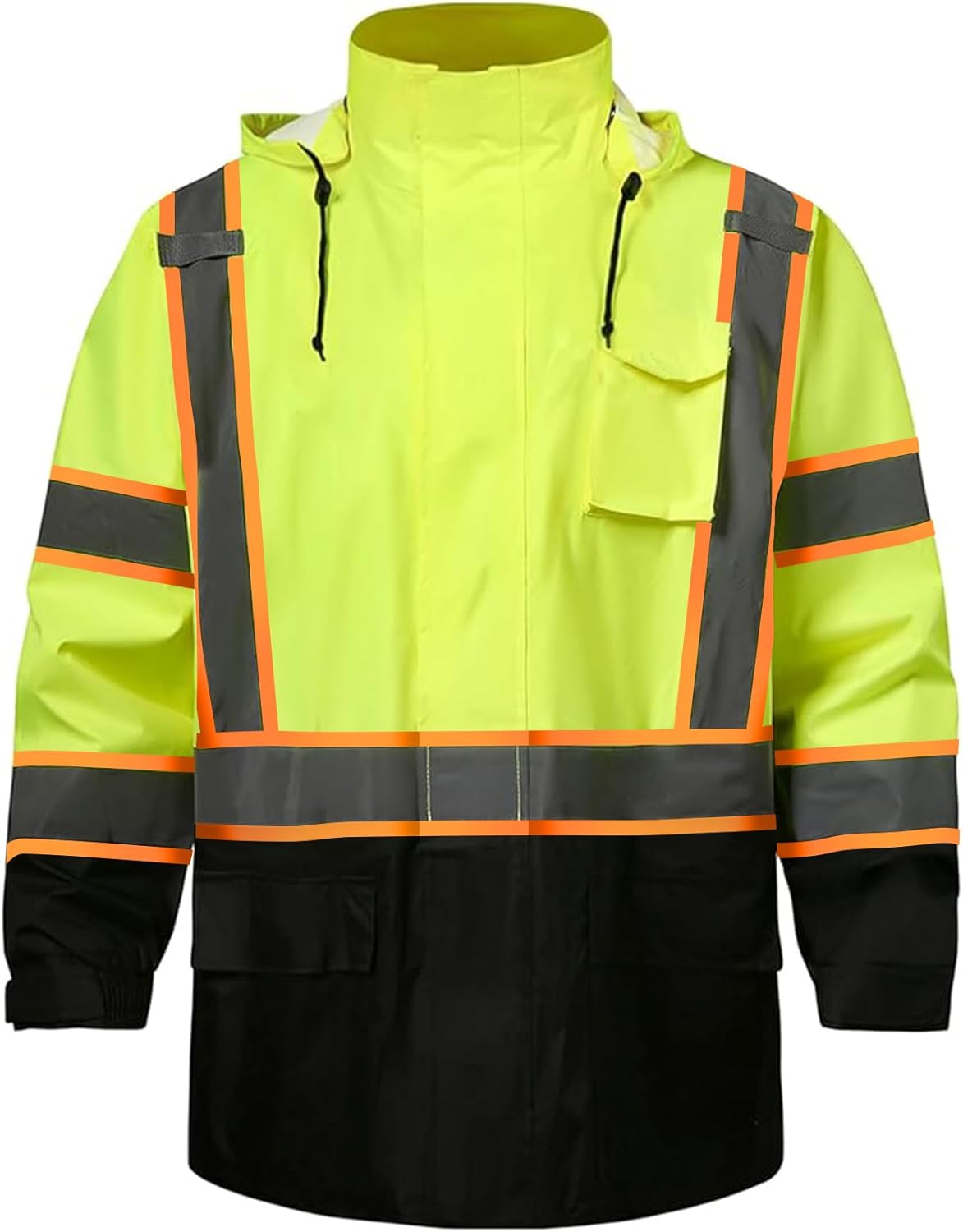Hi Vis Reflective Rain Suits for Men - Waterproof Safety Jacket