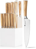 Natura Series 14 PCS Knife Block Set with Wooden Handles - Sharp High