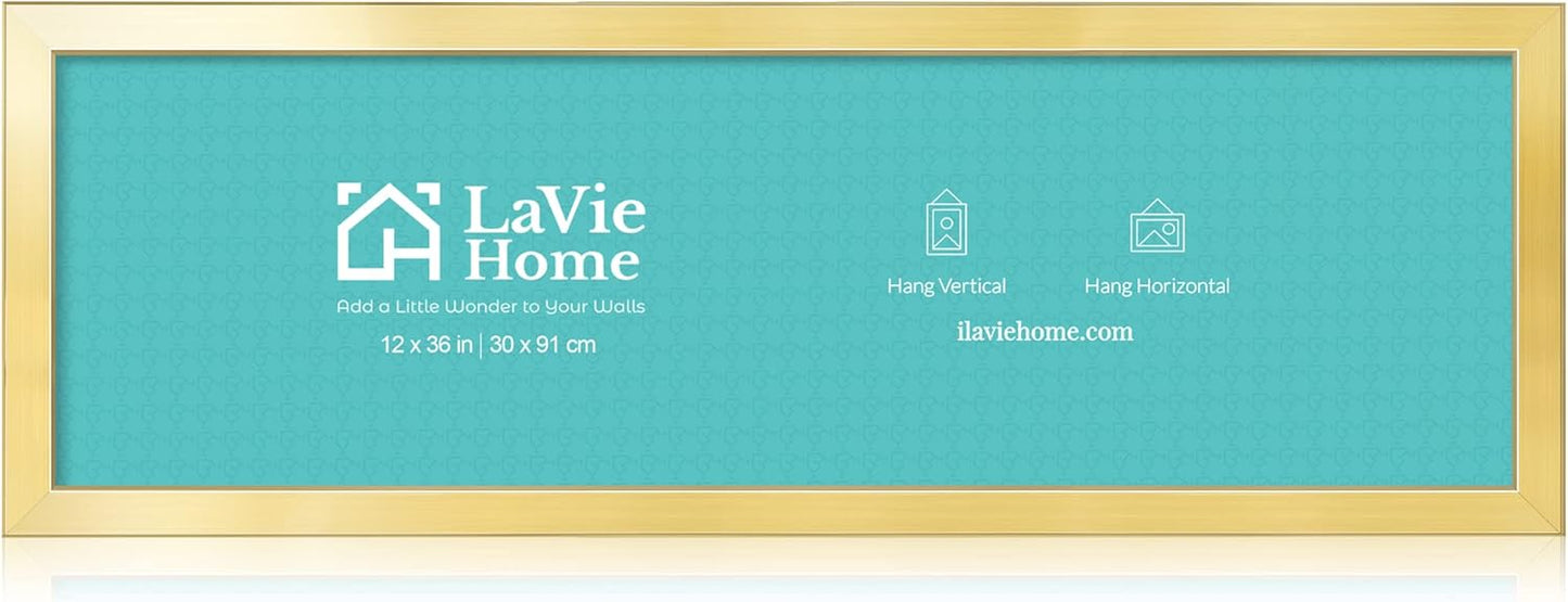 LaVie Home 12x36 Picture Frame Gold for Panoramic Decor