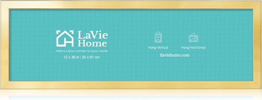 LaVie Home 12x36 Picture Frame Gold for Panoramic Decor