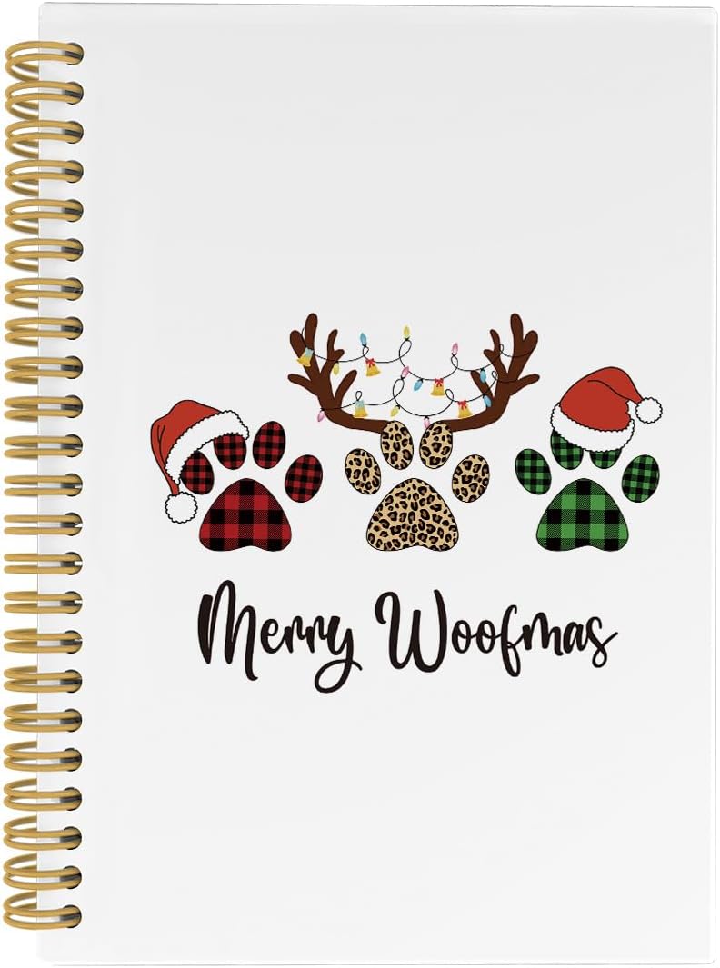Merry Woofmas Dog Journal - Lined 5.5x8.3 Notebook ~ For Dog Lovers 