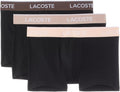 Lacoste Men's Cotton Stretch Tricolor Waistband Trunks 3-Pack Shoes