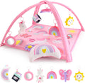 Peanutshell Baby Girl Rainbow Paradise 7-in-1 Play Gym - Cozy Padded