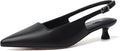 Black Kitten Heels for Women Pointed Slingback Pumps - Comfortable