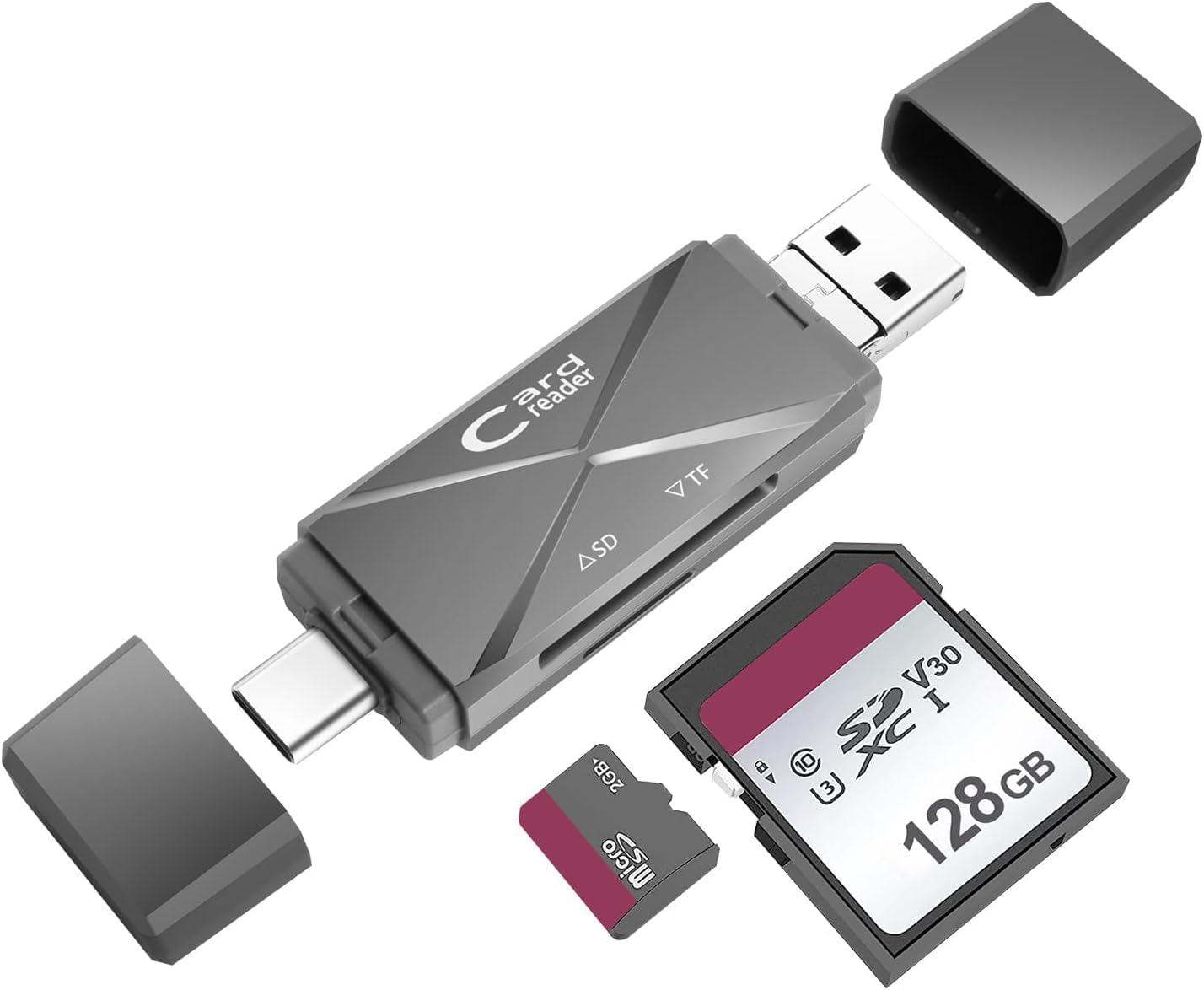 Fast USB 3-in-1 Card Reader for all Memory Cards by Dyunmto