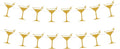Golden Martini Cup Banner - Chic Party Decoration