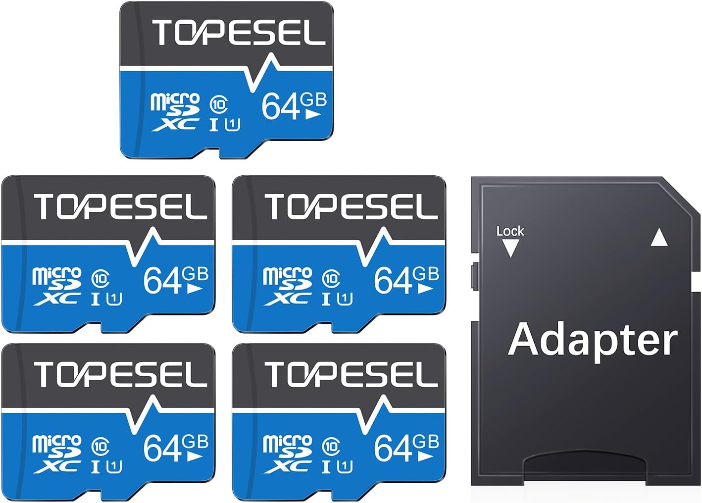 64GB Micro SD Card 5-Pack for High-Speed Data Storage