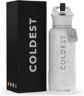 Coldest Insulated Water Bottle with Straw Lid - 32 oz Marble White