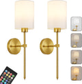 Battery Operated Wall Sconces Set of Two - Wireless Rechargeable Wall