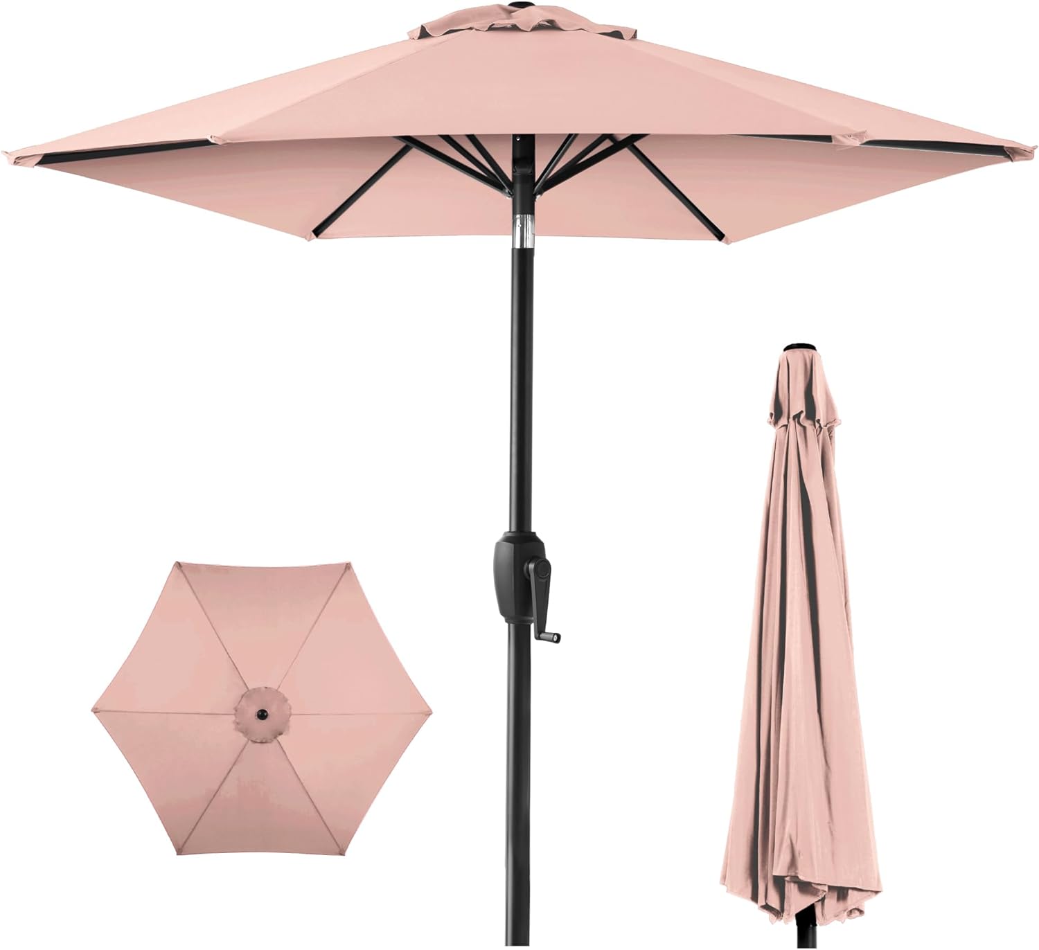 7.5ft Heavy-Duty Round Outdoor Market Table Umbrella - Rose Quartz