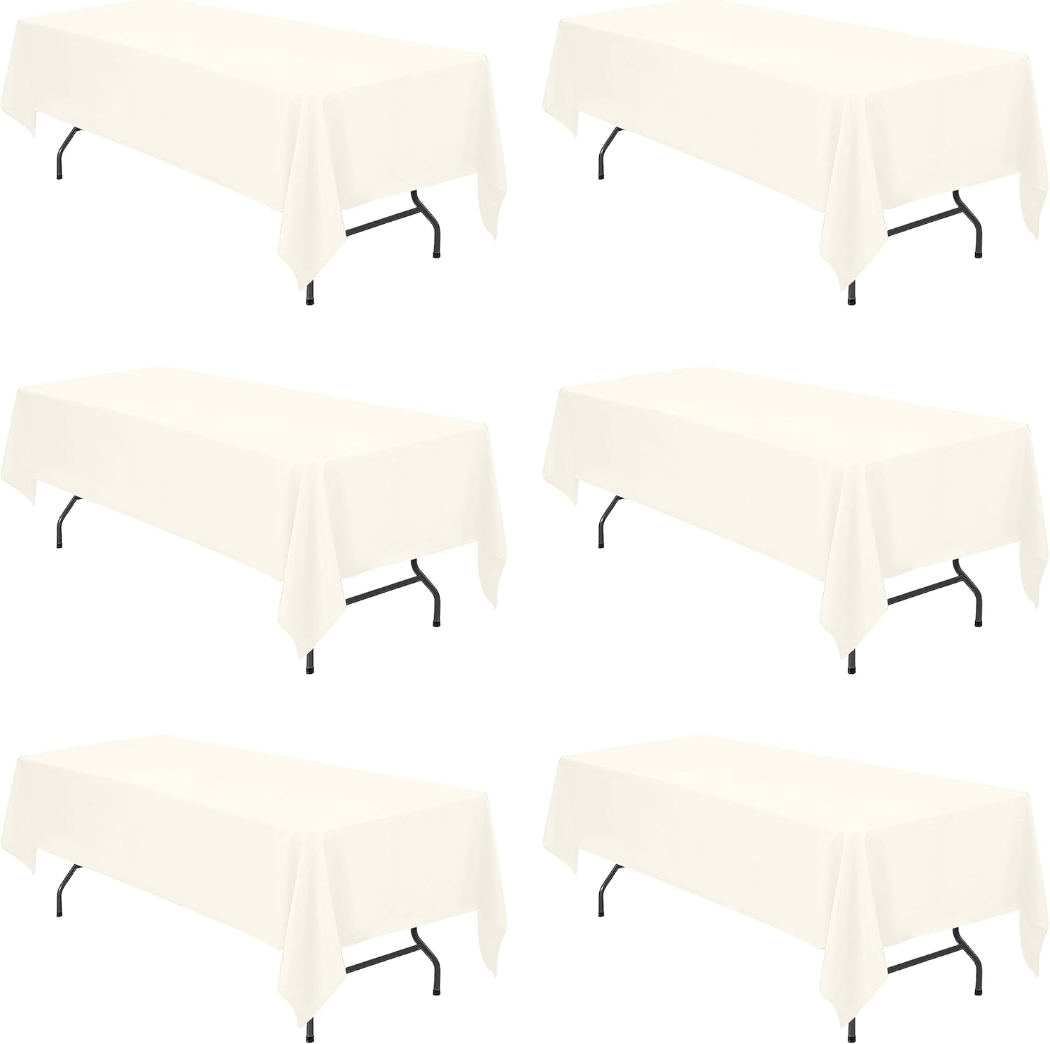 BRILLMAX 6 Pack Ivory Tablecloths for Elegant Events and Parties