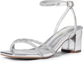 DREAM PAIRS Women's Chunky Strappy Heels - 2.36in Stable Low Heel