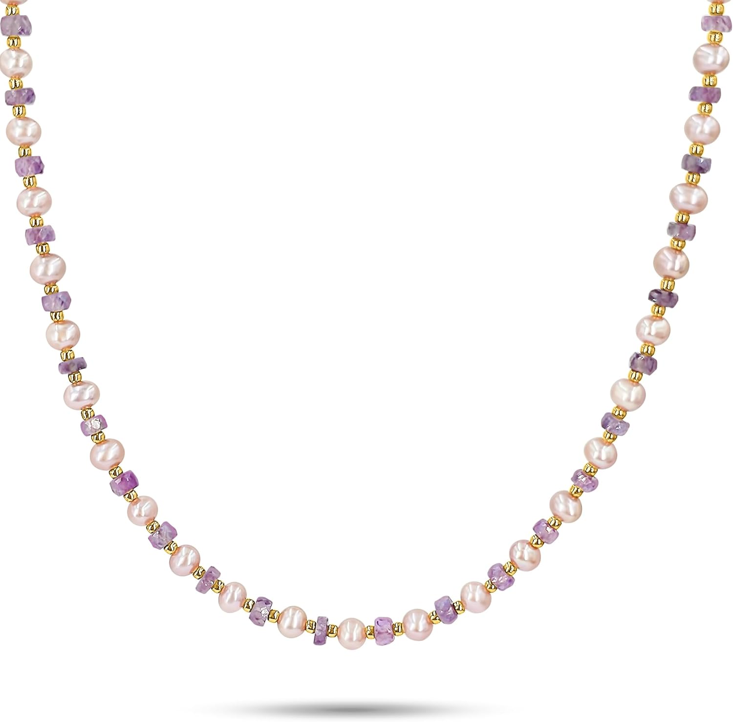 Real Pearls and Stone Strand Choker Necklace for Unique Gifts