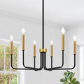 Black and Gold Chandelier for Dining Room and Living Spaces