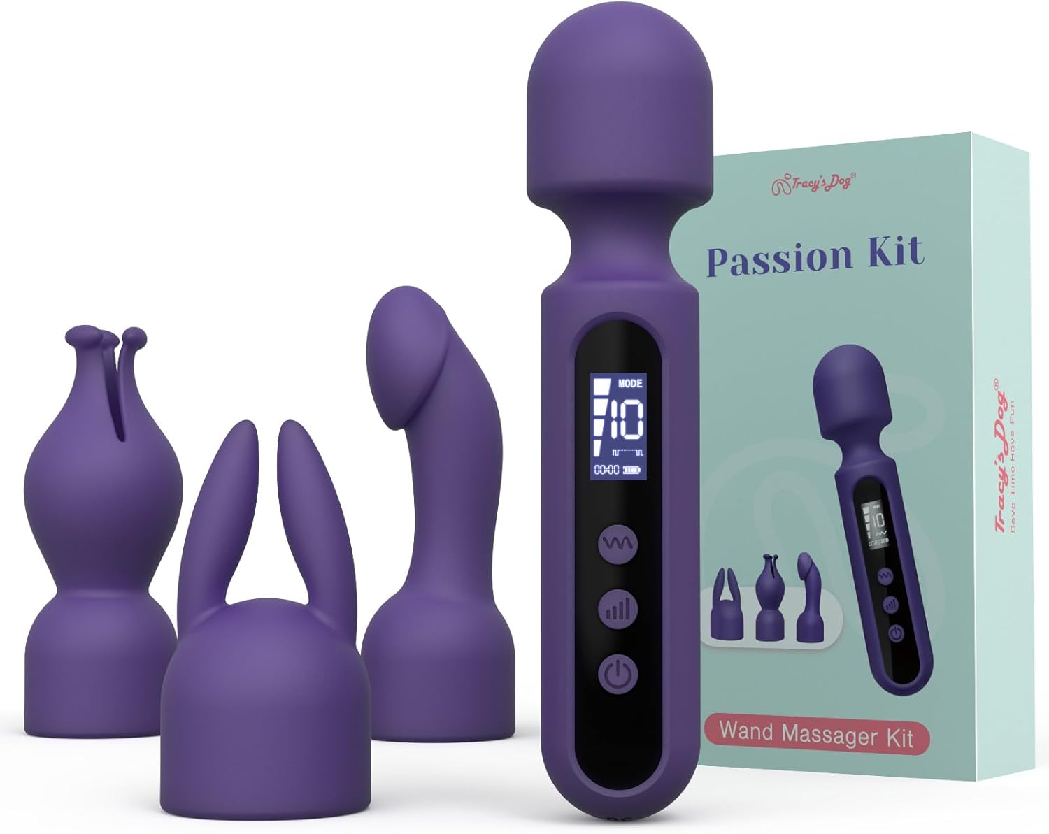 Tracy's Dog Wand Vibrator Kits for Couples with 3 Attachments