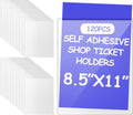 Outus Self Adhesive Shop Ticket Holders Clear PVC Pockets - Durable