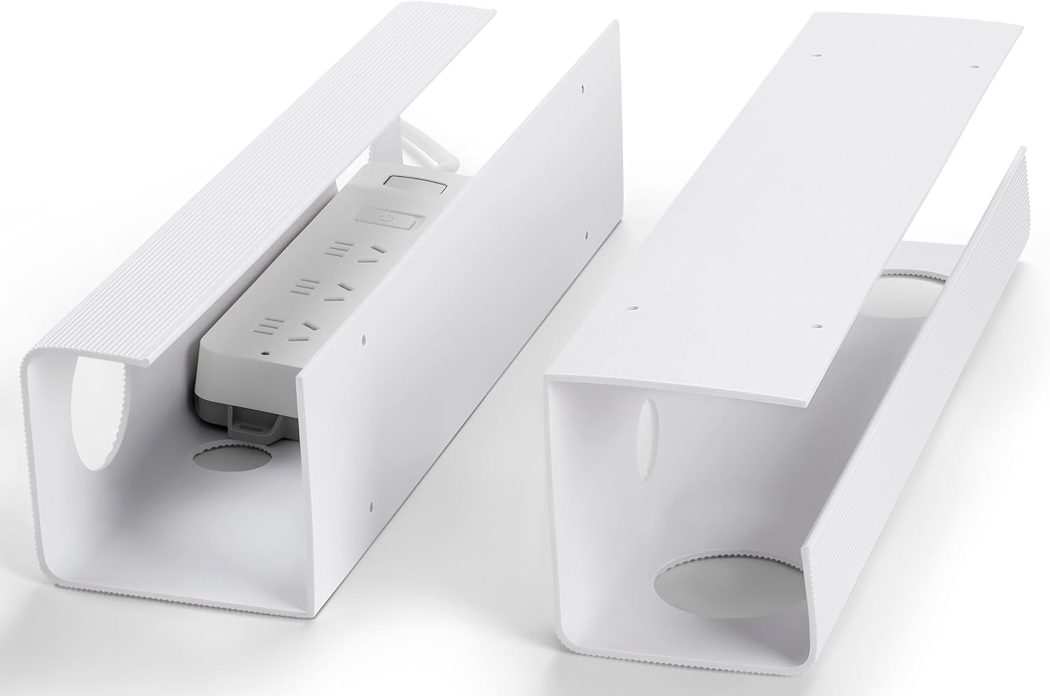 ZhiYo White Under Desk Cable Tray 2-Pack - Maximize Space! 