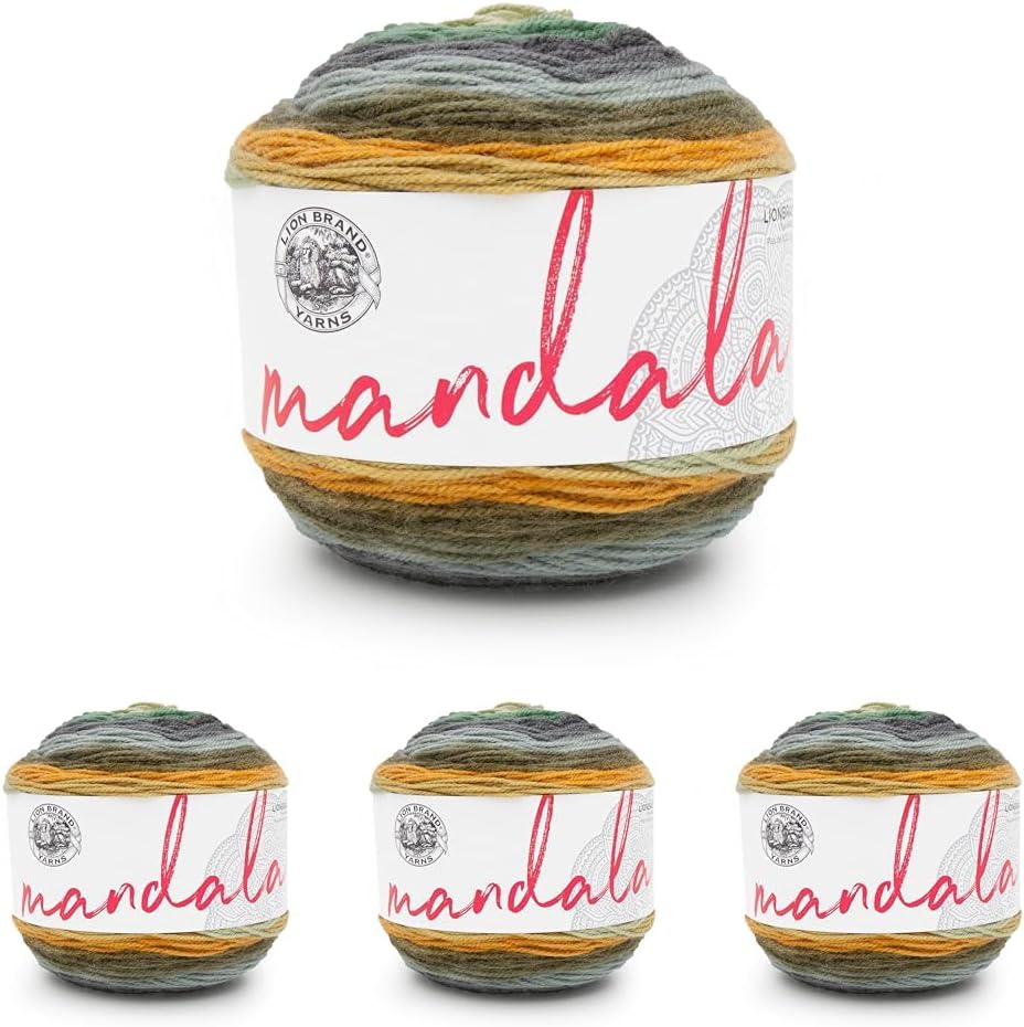 Lion Brand Yarn Mandala Multicolor Yarn for Knitting and Crafting