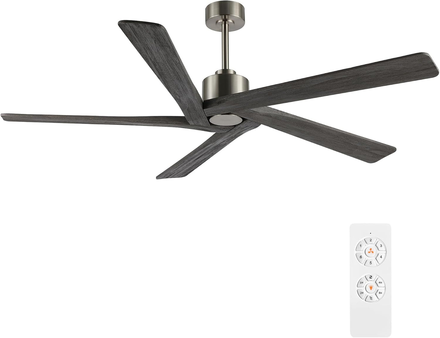 WINGBO 72 Inch Ceiling Fan with 5 Reversible Wood Blades