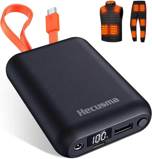 Hecusma Heated Vest Battery Pack 20000mAh for Ultimate Warmth