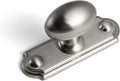 Satin Nickel Cabinet Knobs with Oval Backplate - Vintage Style